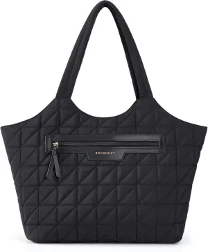 BAGSMART Tote Bag for Women, Lightweight Travel Purse with Zipper, Quilted Puffer Shoulder HandBags for Work