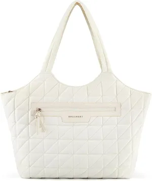 BAGSMART Tote Bag for Women, Lightweight Travel Purse with Zipper, Quilted Puffer Shoulder HandBags for Work