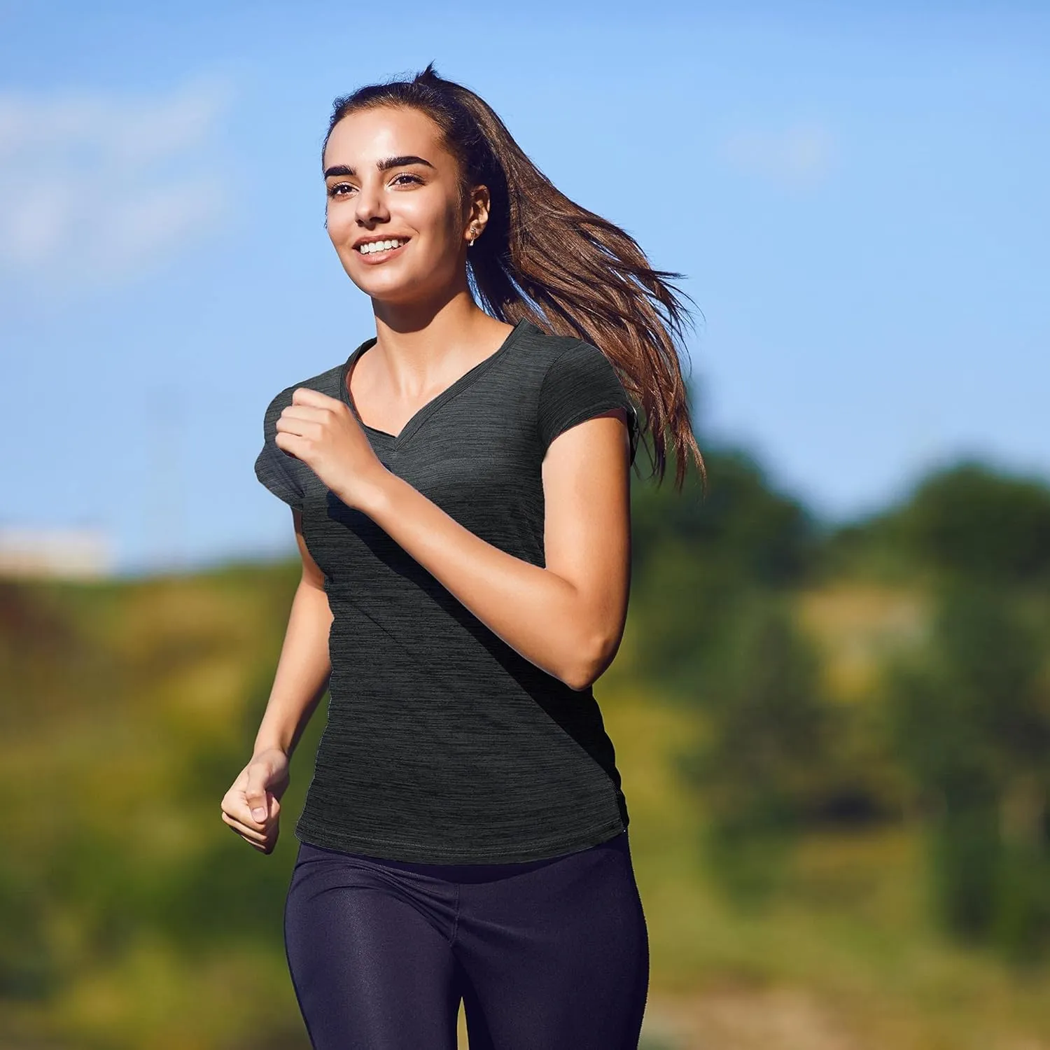 BALENNZ Workout Shirts for Women, Moisture Wicking Quick Dry Active Athletic Women's Gym Performance T Shirts