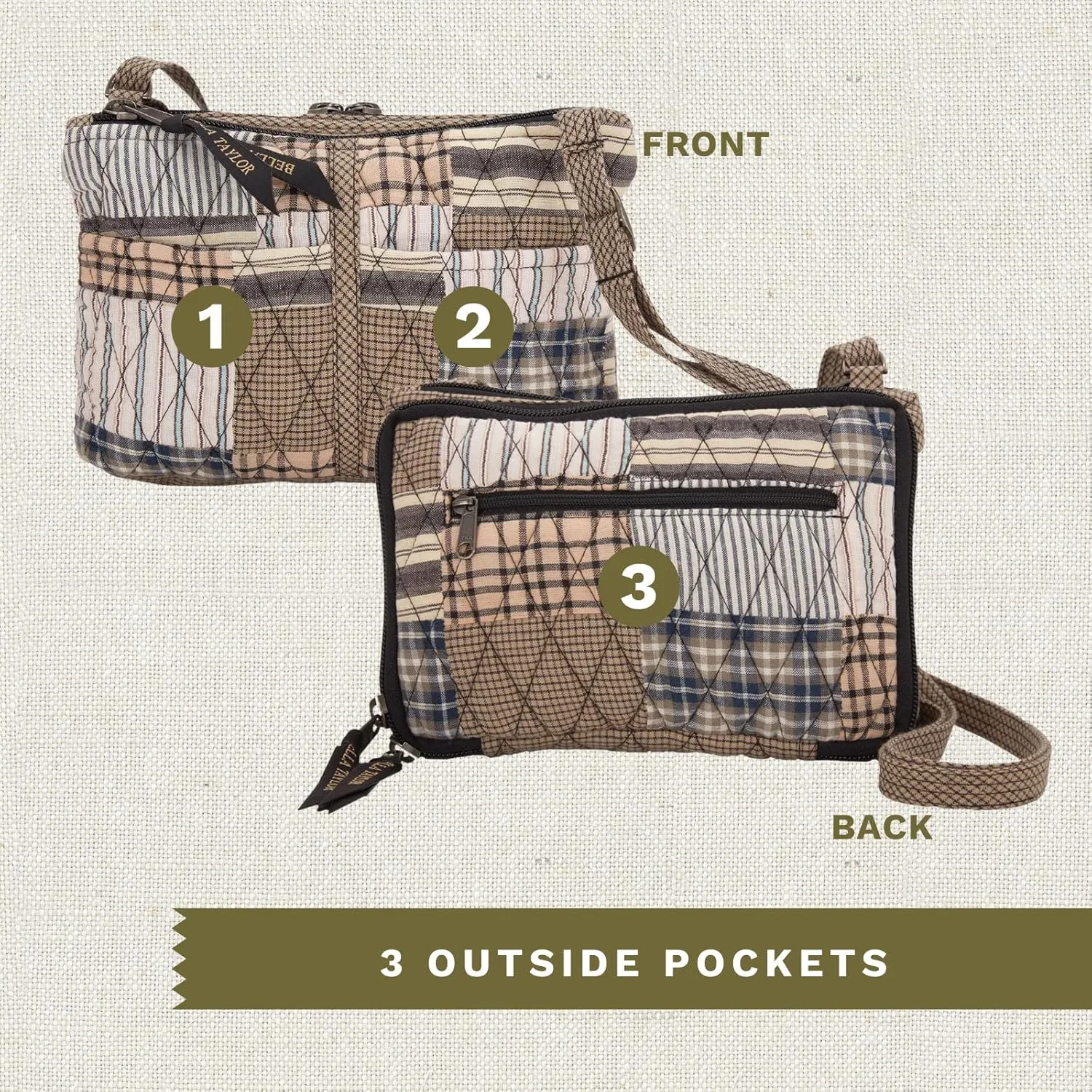 Bella Taylor Essentials Crossbody Purse with Built In Wallet