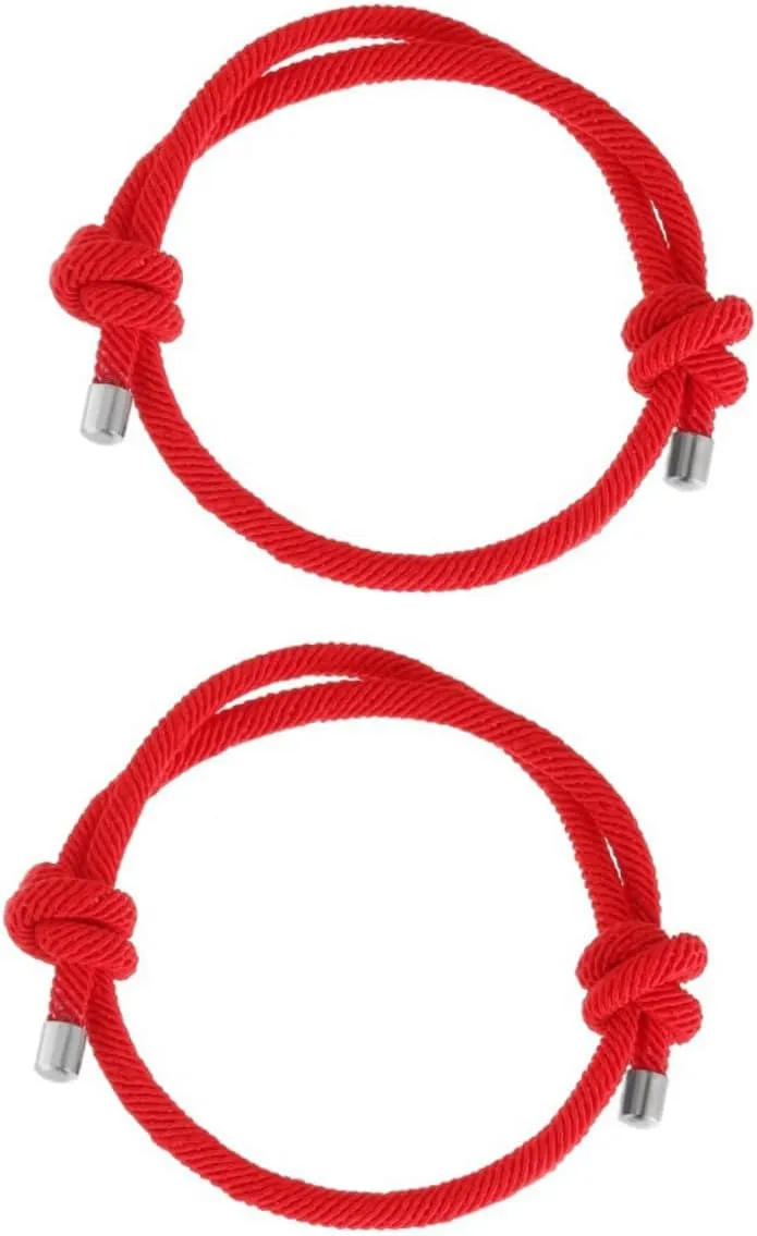 BESPORTBLE 2pcs Red Braided Rope Bracelet Handmade Amulet Friendship Band Chinese Tradition Luck Protection for Ages