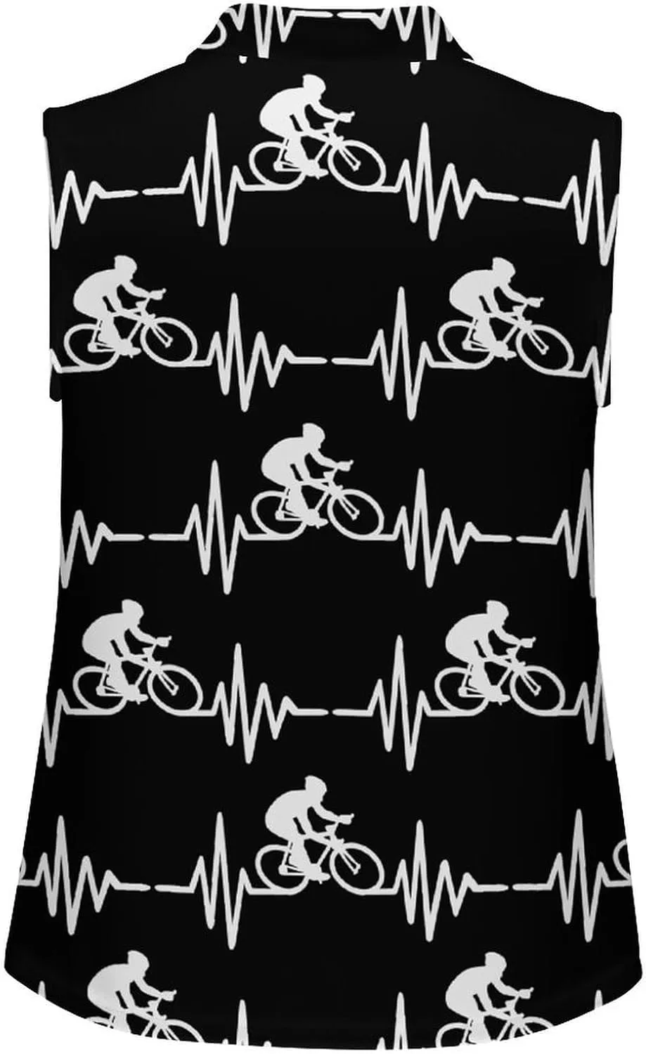 Bike Cycling Heartbeat Lifeline Women's Sleeveless Golf Polo Shirts Athletic Tank Tops