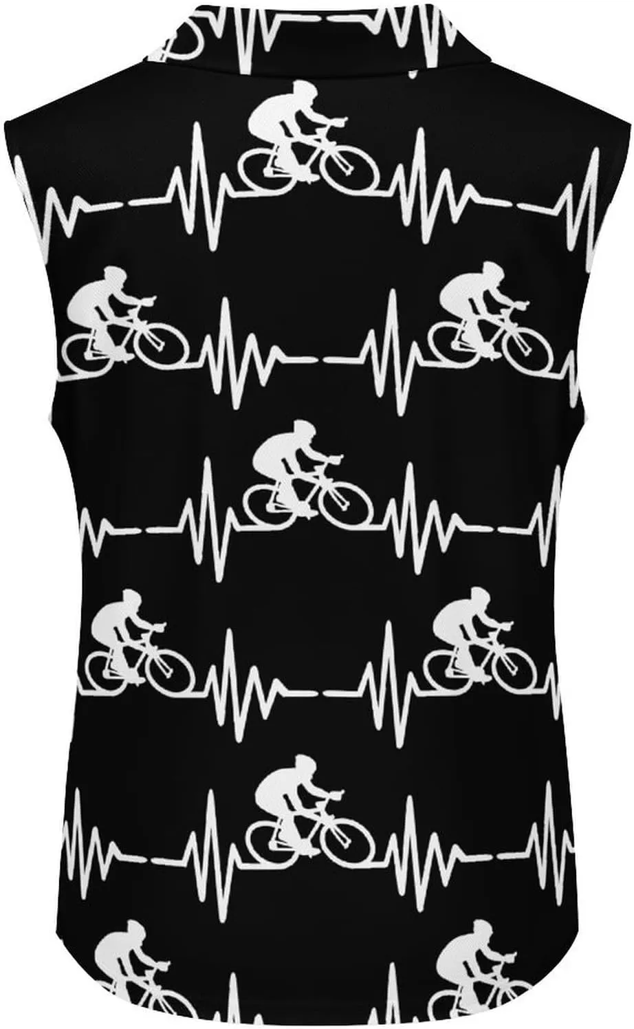 Bike Cycling Heartbeat Lifeline Women's Sleeveless Golf Polo Shirts Athletic Tank Tops