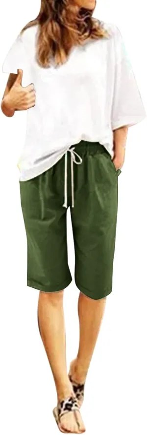 Biker Shorts Women with Pockets Pants Straight Leg Sports Casual Loose Shorts Biker Shorts Women with Pockets Plus