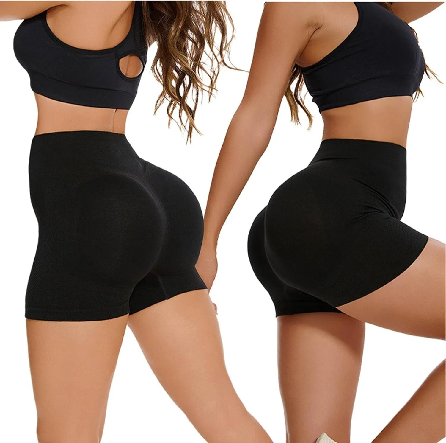 Biker Shorts Women Women Butt Lifting Shorts Pockets High Waisted Biker Anti Cellulite Up Workout Gym Shorts Scrunch