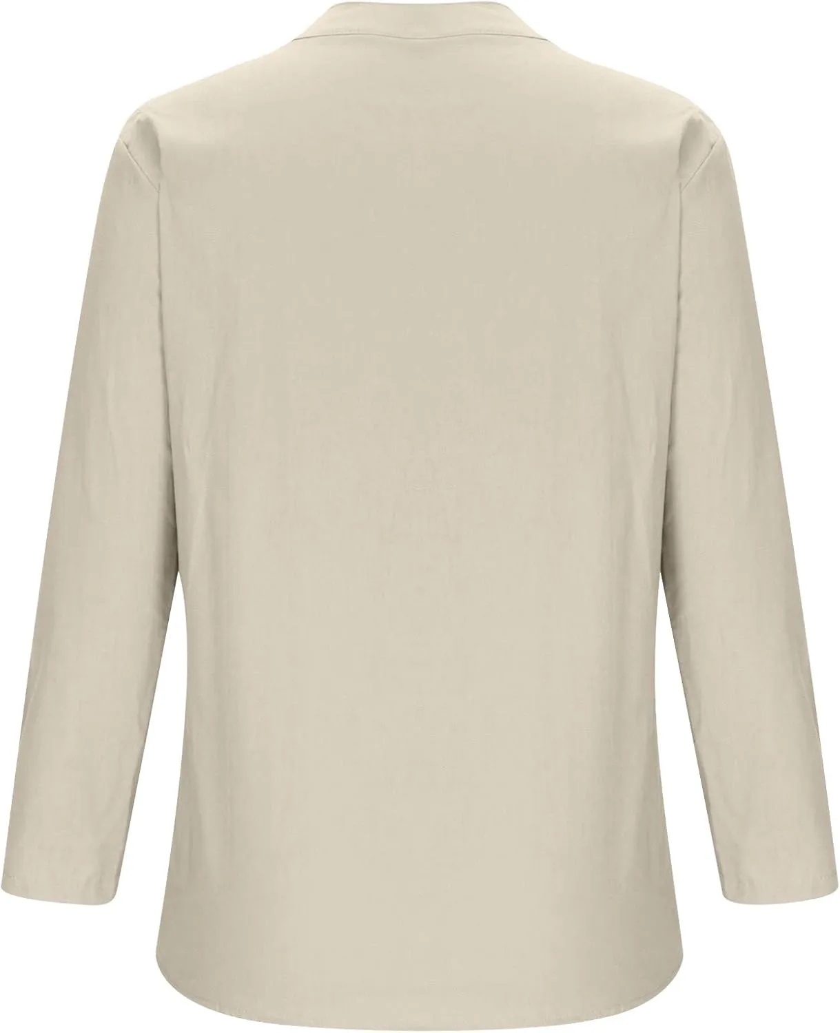 Binmer Women Linen Button Down Shirt Oversized Long Sleeve Blouse Ladies Summer Casual V Neck Beach Top.Plus Size S-5X