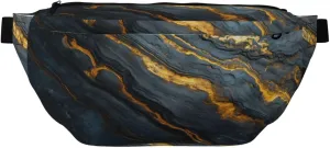 Black Glossy Marble Fanny Pack For Women Man, Waist Belt Bag Crossbody For Sports Travel Hiking Running Jogging
