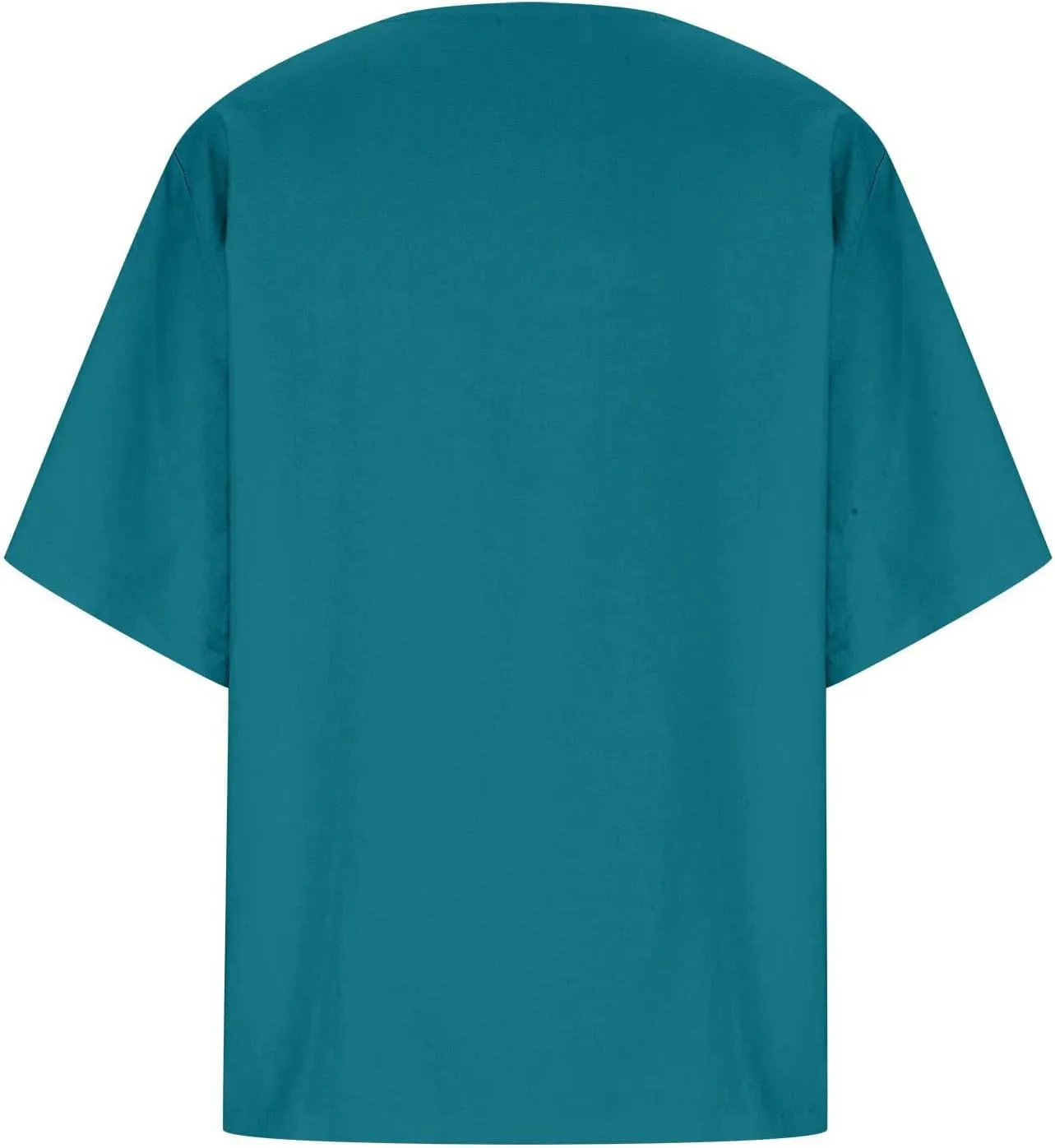 Boho Tops for Women Summer Cotton Linen Shirts Casual Round Neck Blouse Short Sleeve T-Shirt Vacation Outfits