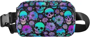 Bright Human Skulls Women Fanny Packs Waterproof Large Hip Belt Bag Cute Waist Bag for Women