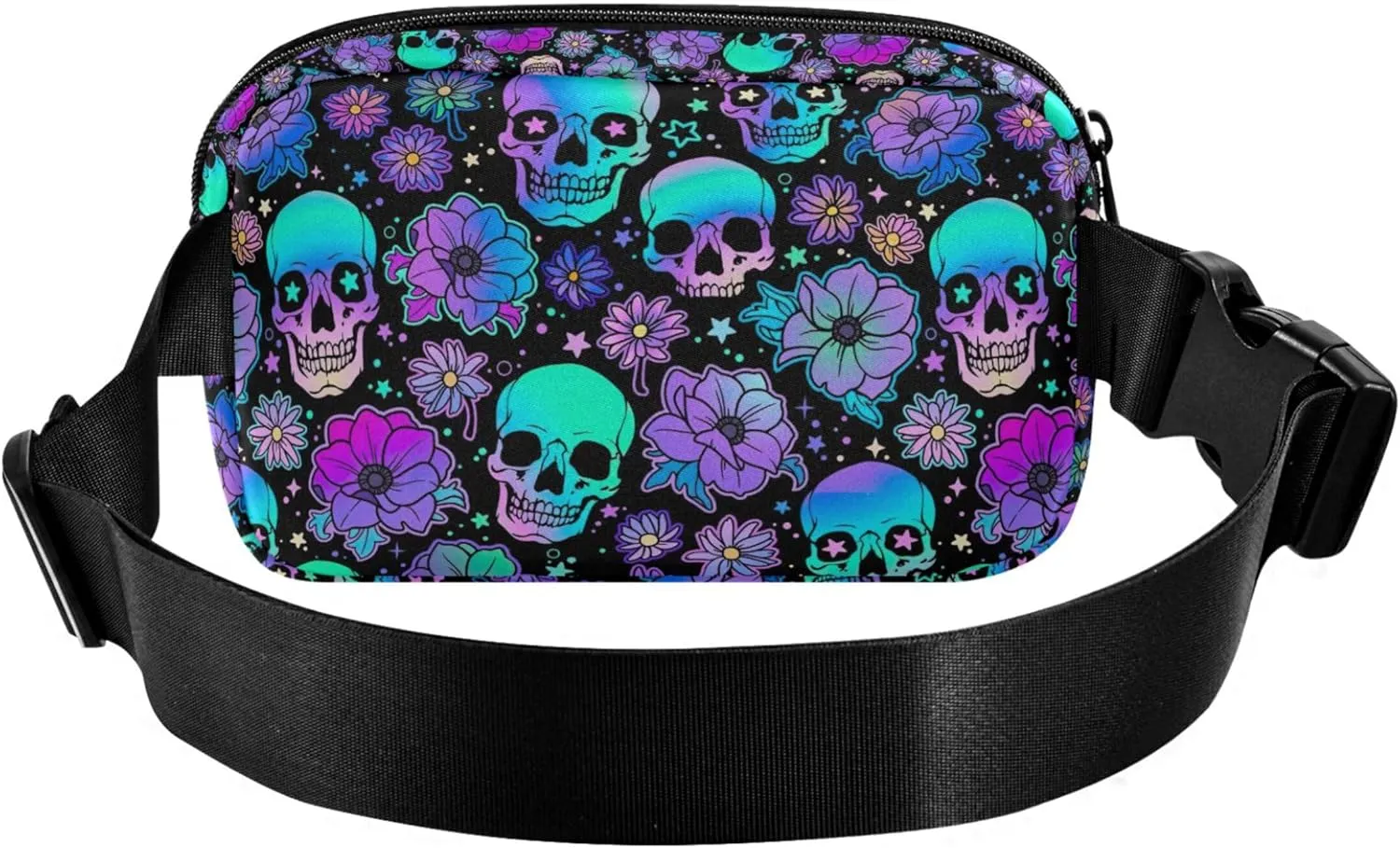 Bright Human Skulls Women Fanny Packs Waterproof Large Hip Belt Bag Cute Waist Bag for Women