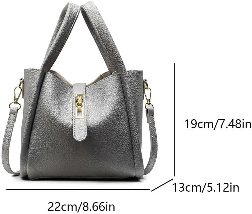 Bucket Bags for Women Vegan Leather Tote Bag Small Handbag Top Handle Bag Trendy Stachel Bag Crossbody Purse