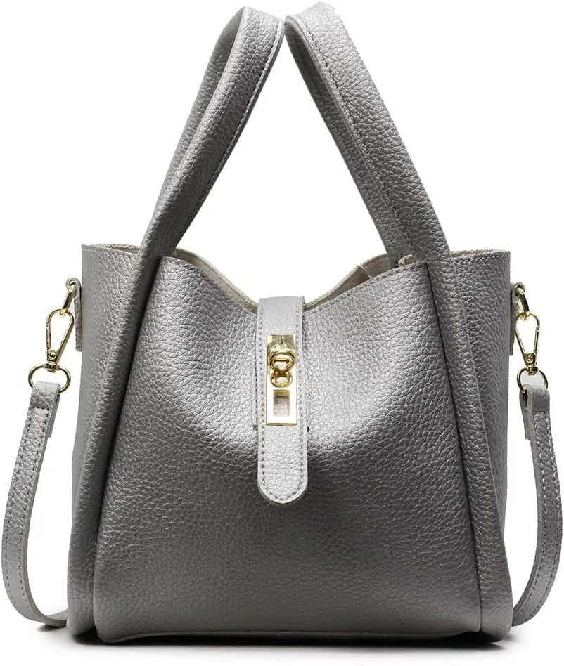 Bucket Bags for Women Vegan Leather Tote Bag Small Handbag Top Handle Bag Trendy Stachel Bag Crossbody Purse