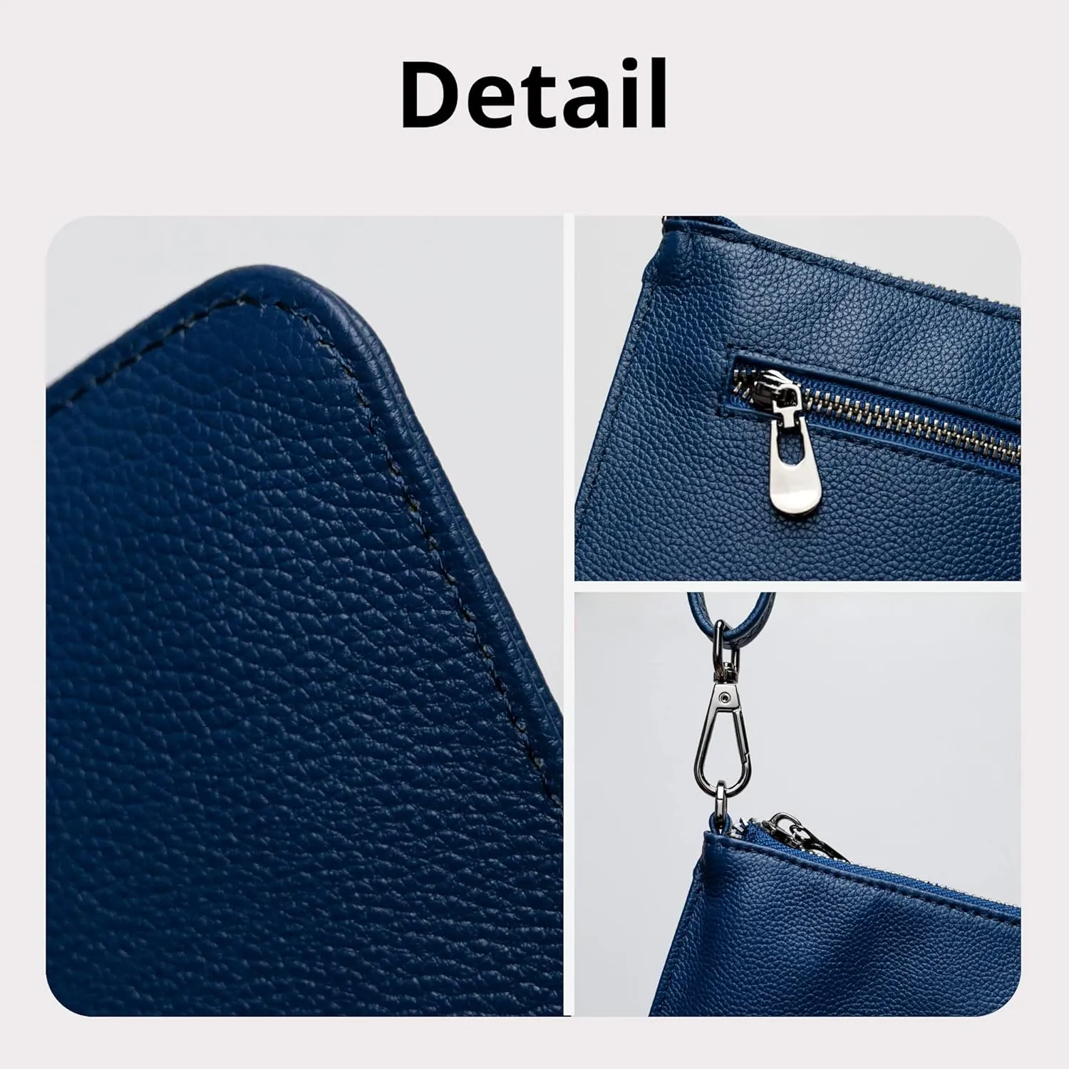 Bveyzi Genuine Leather Wristlet Purses for Women, Envelope Clutch Wallet Small Crossbody Bags for Dressy Evening