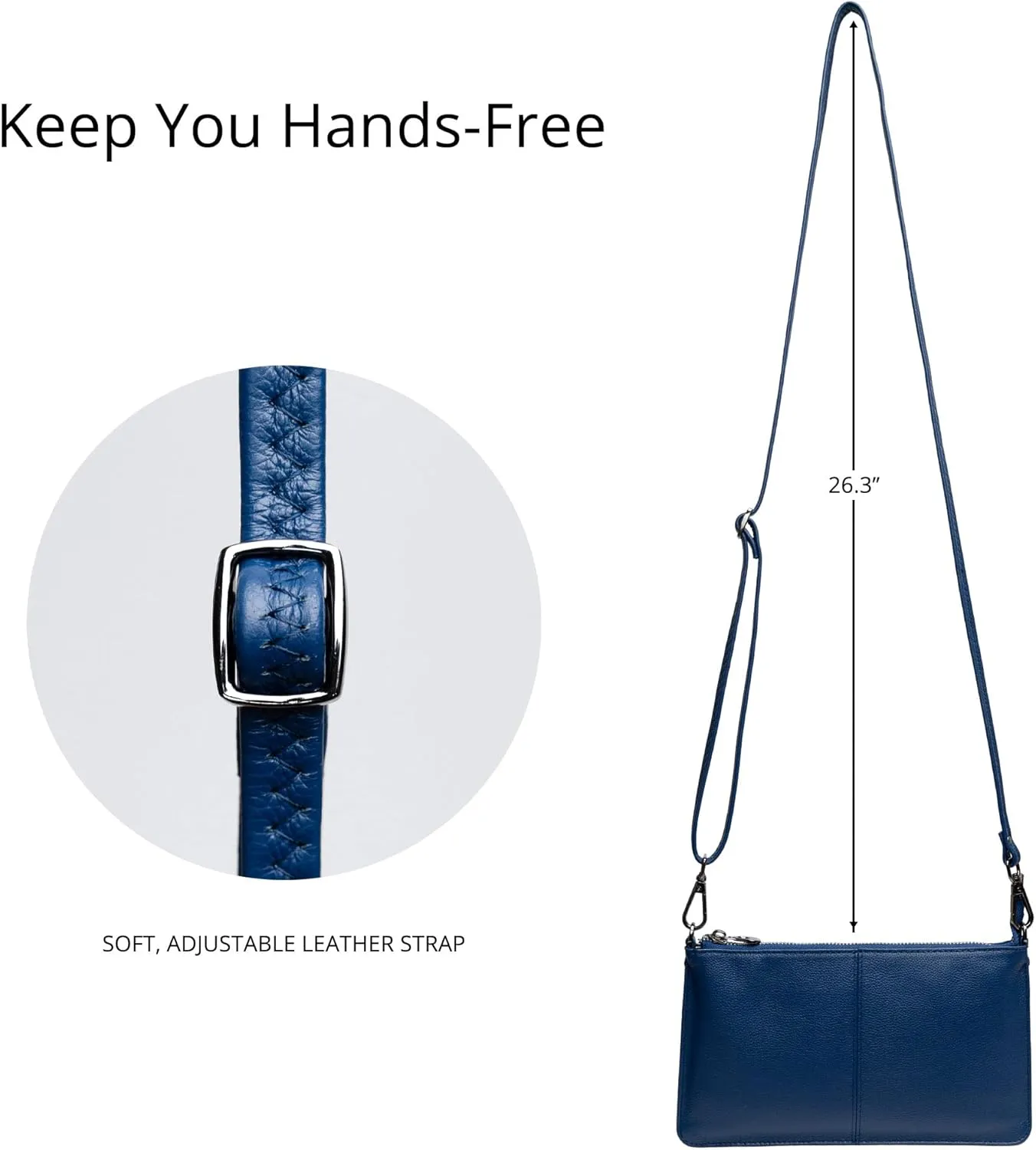 Bveyzi Genuine Leather Wristlet Purses for Women, Envelope Clutch Wallet Small Crossbody Bags for Dressy Evening