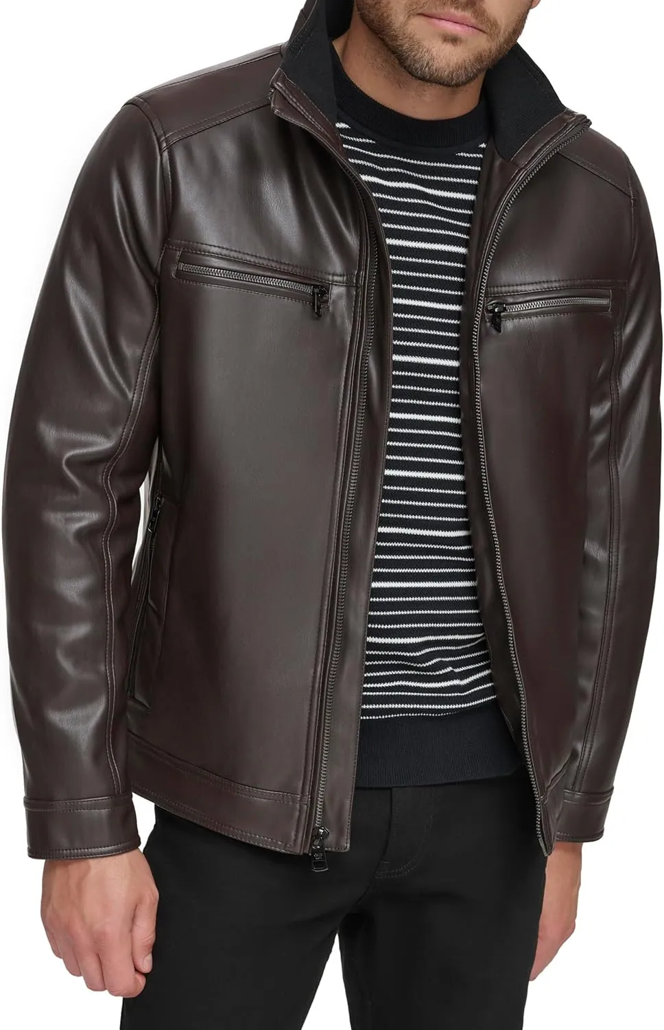 Calvin Klein Men's Everyday Essential Faux Leather Jacket