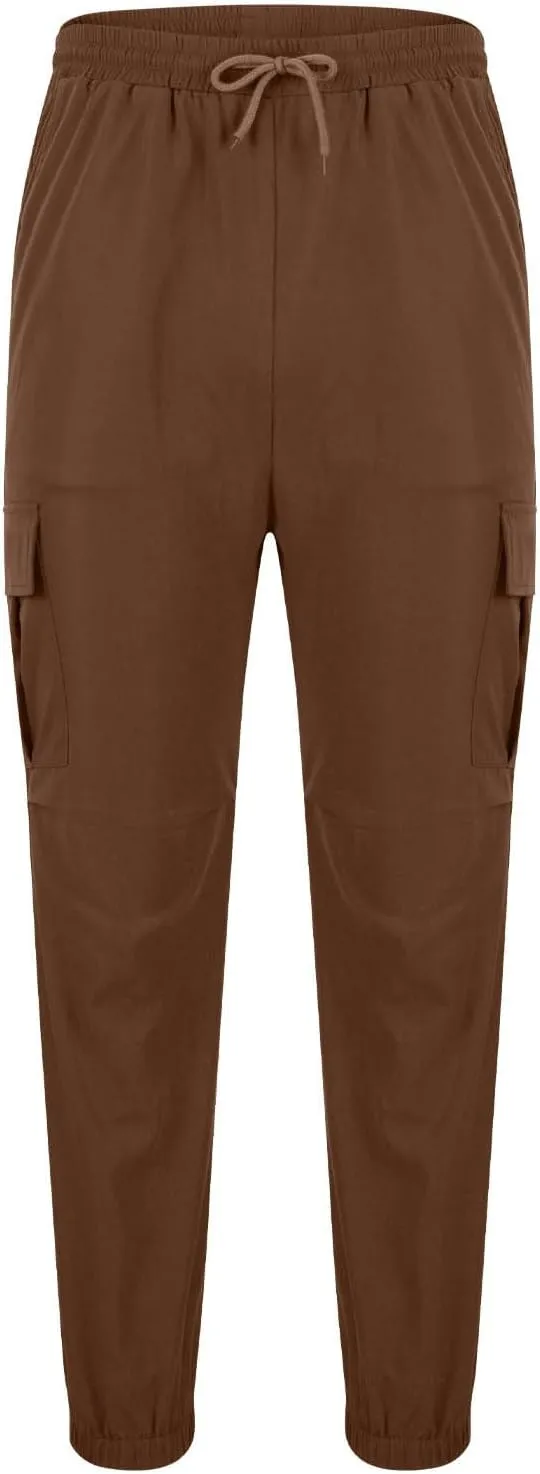 Cargo Pants for Men Relaxed Fit Stretch Workout Joggers Chino Outdoor Hiking Pants Lightweight Drawstring Sweatpants