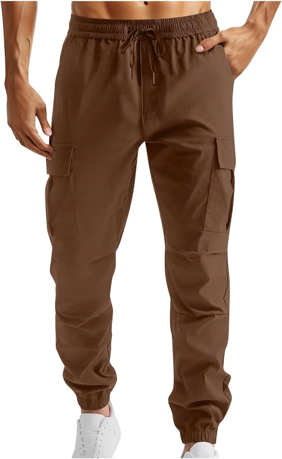 Cargo Pants for Men Relaxed Fit Stretch Workout Joggers Chino Outdoor Hiking Pants Lightweight Drawstring Sweatpants