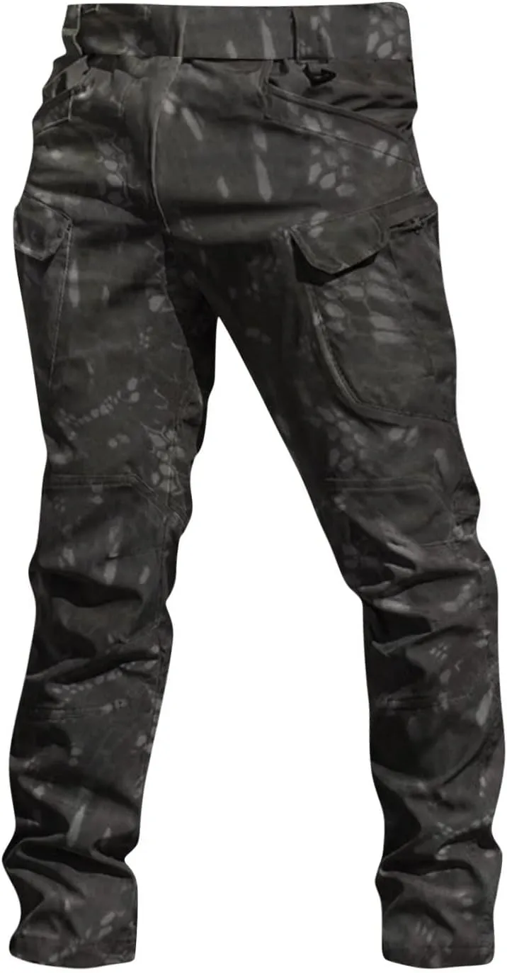 Cargo Pants for Men Stretch Tactical Pants Multi Pockets Hiking Pant Water Resistant Ripstop Relaxed Fit Trousers