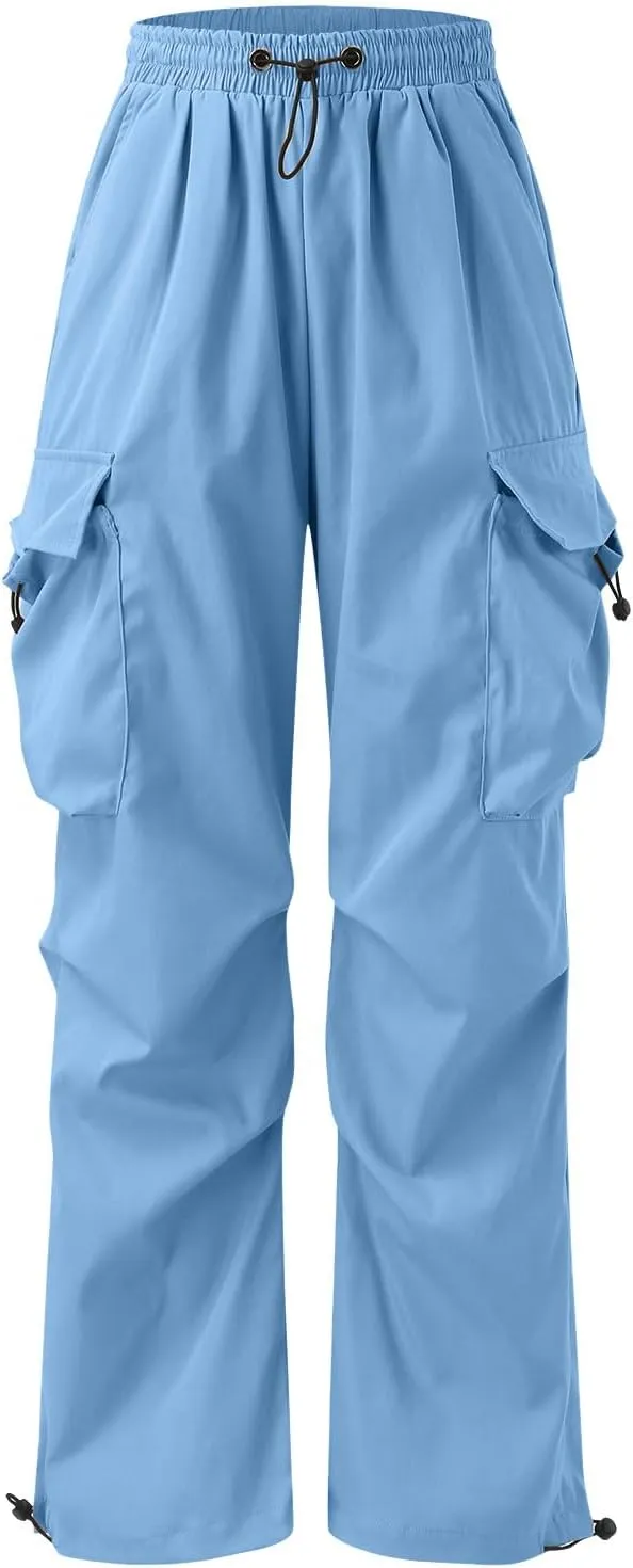 Cargo Pants Men Casual Lightweight Drawstring Waist Pant Hiking Pant Multi Pockets