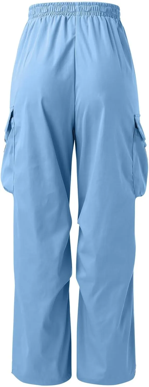 Cargo Pants Men Casual Lightweight Drawstring Waist Pant Hiking Pant Multi Pockets