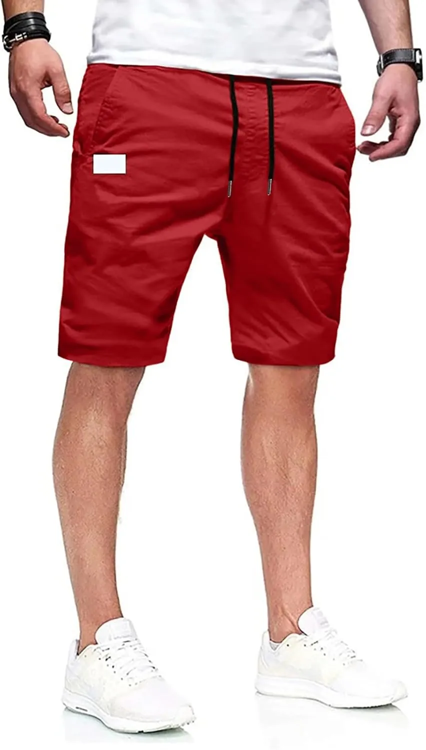 Cargo Shorts for Men, Mens Casual Shorts Cotton Drawstring Summer Beach Stretch Twill Chino Athletic Golf Gym Shorts