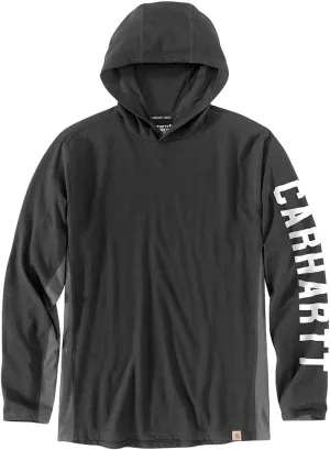 Carhartt Men's Force Relaxed Fit Midweight Long-Sleeve Logo Graphic Hooded T-Shirt