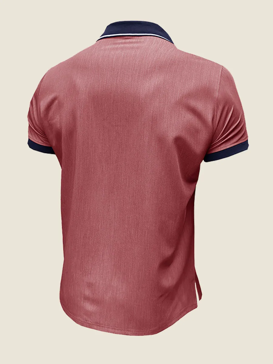 Casual Contrast Collar Polo Tee