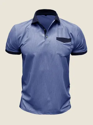Casual Contrast Collar Polo Tee