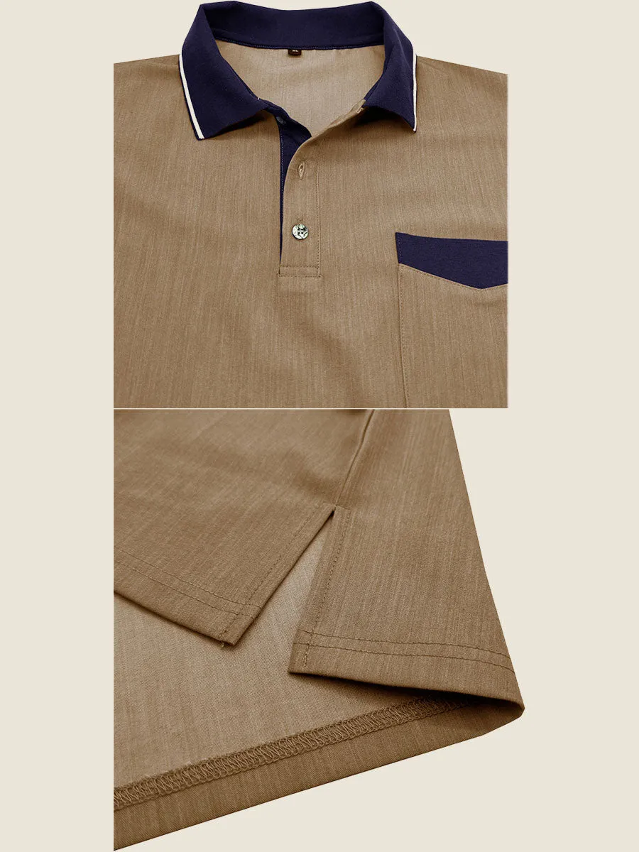 Casual Contrast Collar Polo Tee