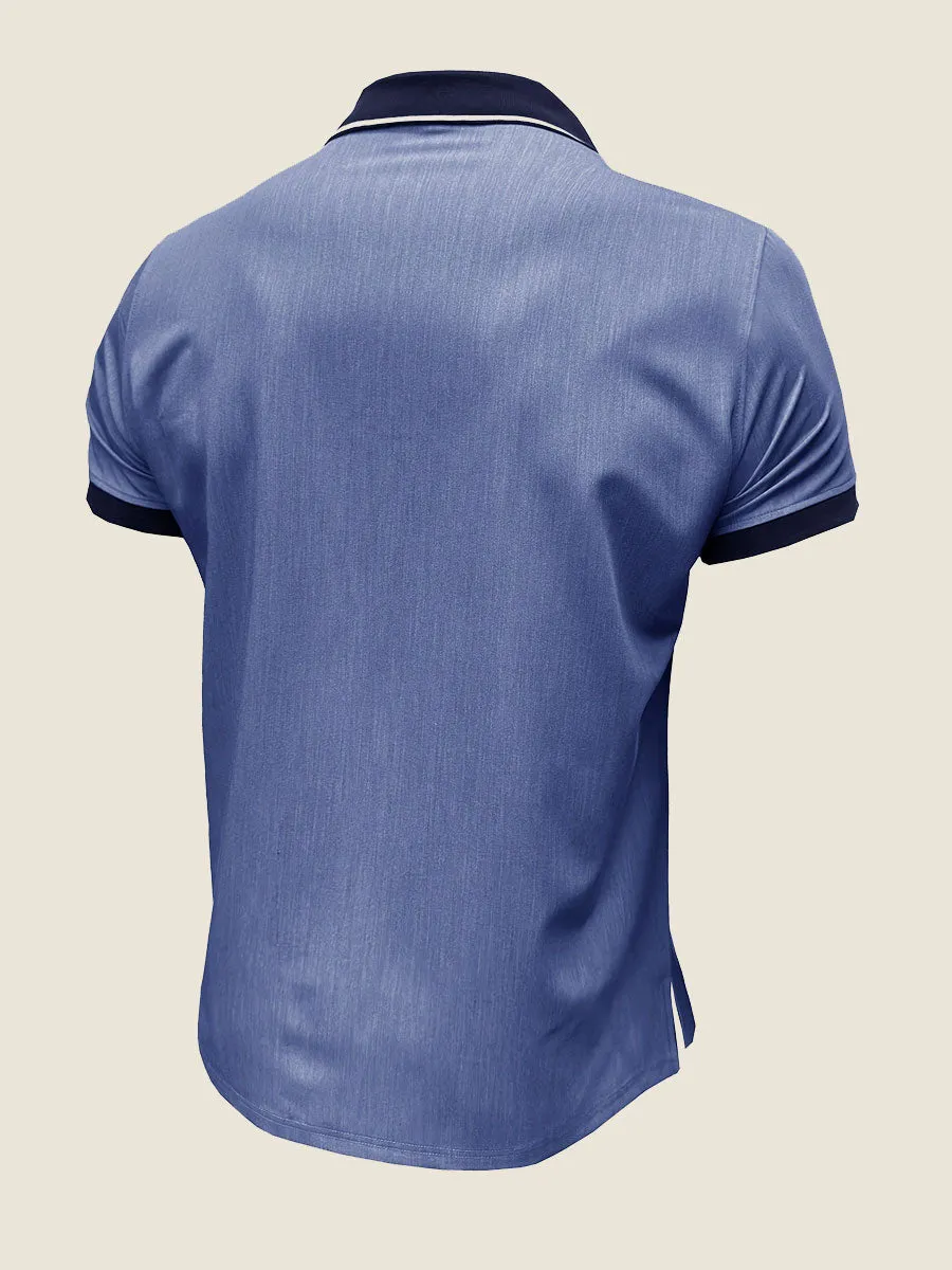 Casual Contrast Collar Polo Tee
