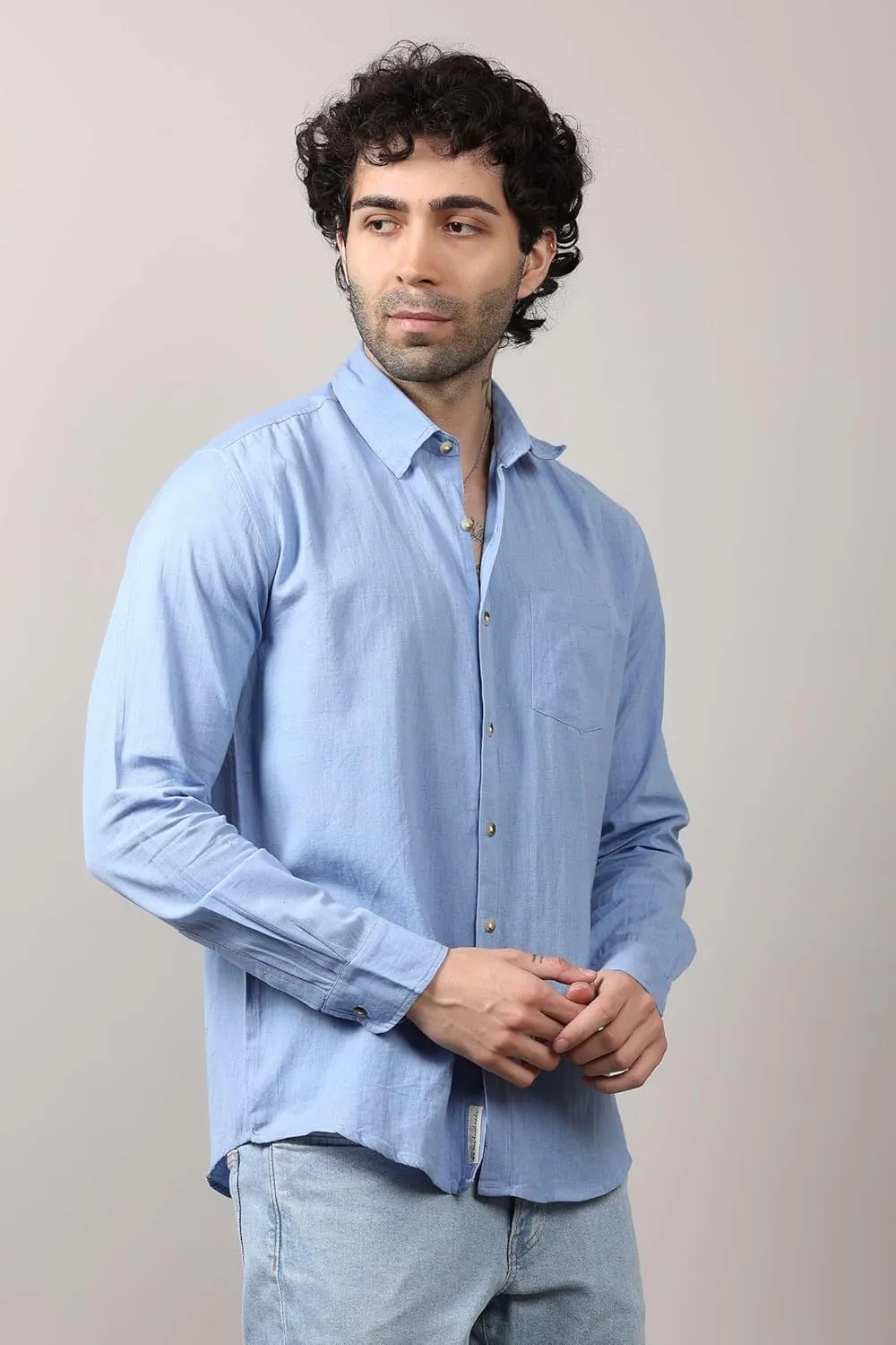 Casual Men's Cotton Shirt Button Down Shirts for Men Long Sleeve Untucked Business Dress Fashion Beach Tops