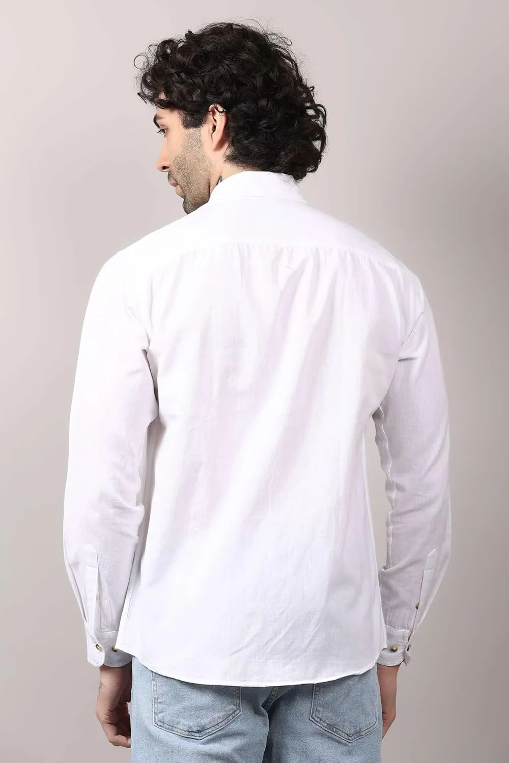 Casual Men's Cotton Shirt Button Down Shirts for Men Long Sleeve Untucked Business Dress Fashion Beach Tops