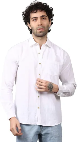 Casual Men's Cotton Shirt Button Down Shirts for Men Long Sleeve Untucked Business Dress Fashion Beach Tops