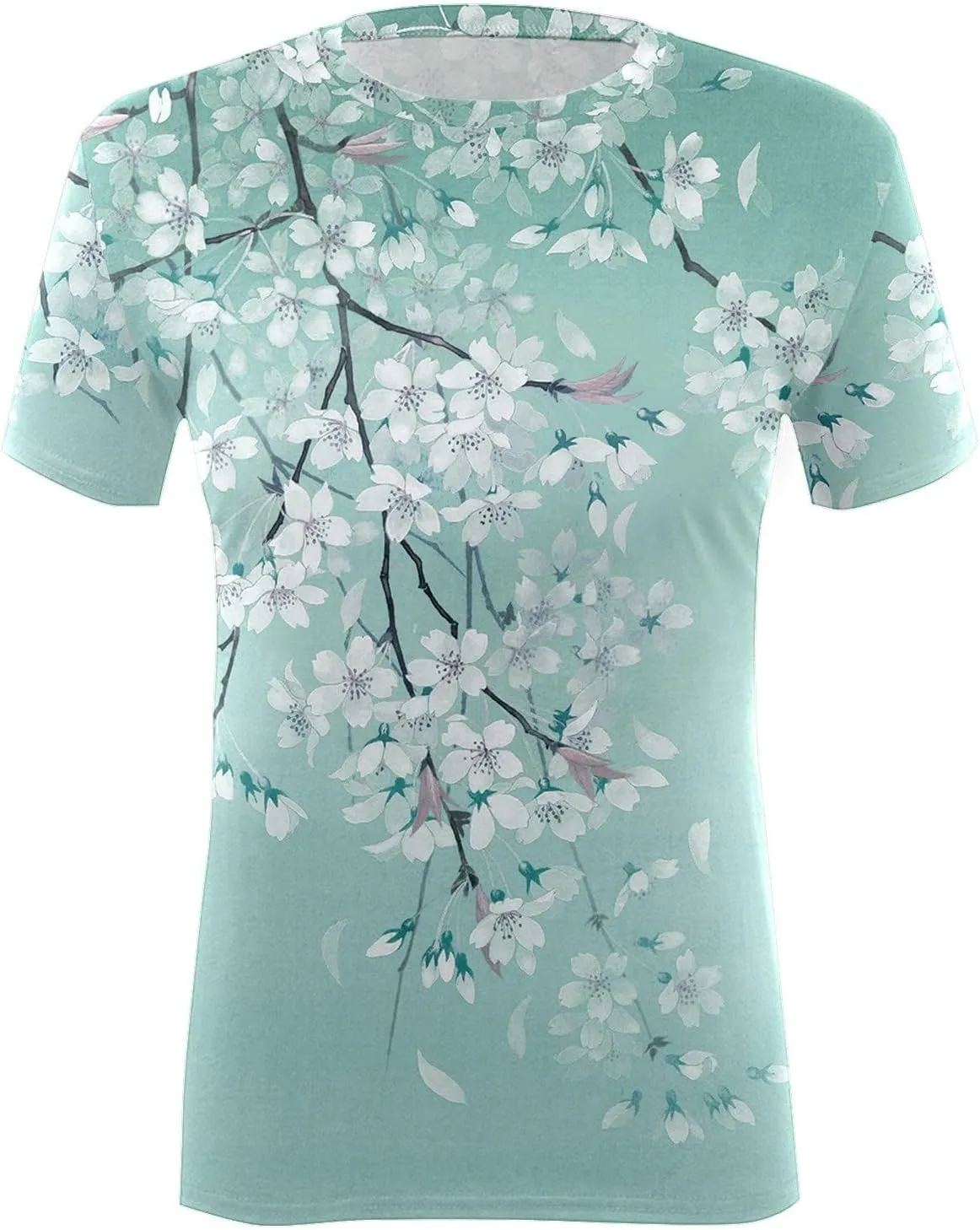 Ceboyel Women Short Sleeve Casual Blouse Floral Print Summer T Shirts Cute Graphic Loose Tees Tops Trendy Ladies Clothing