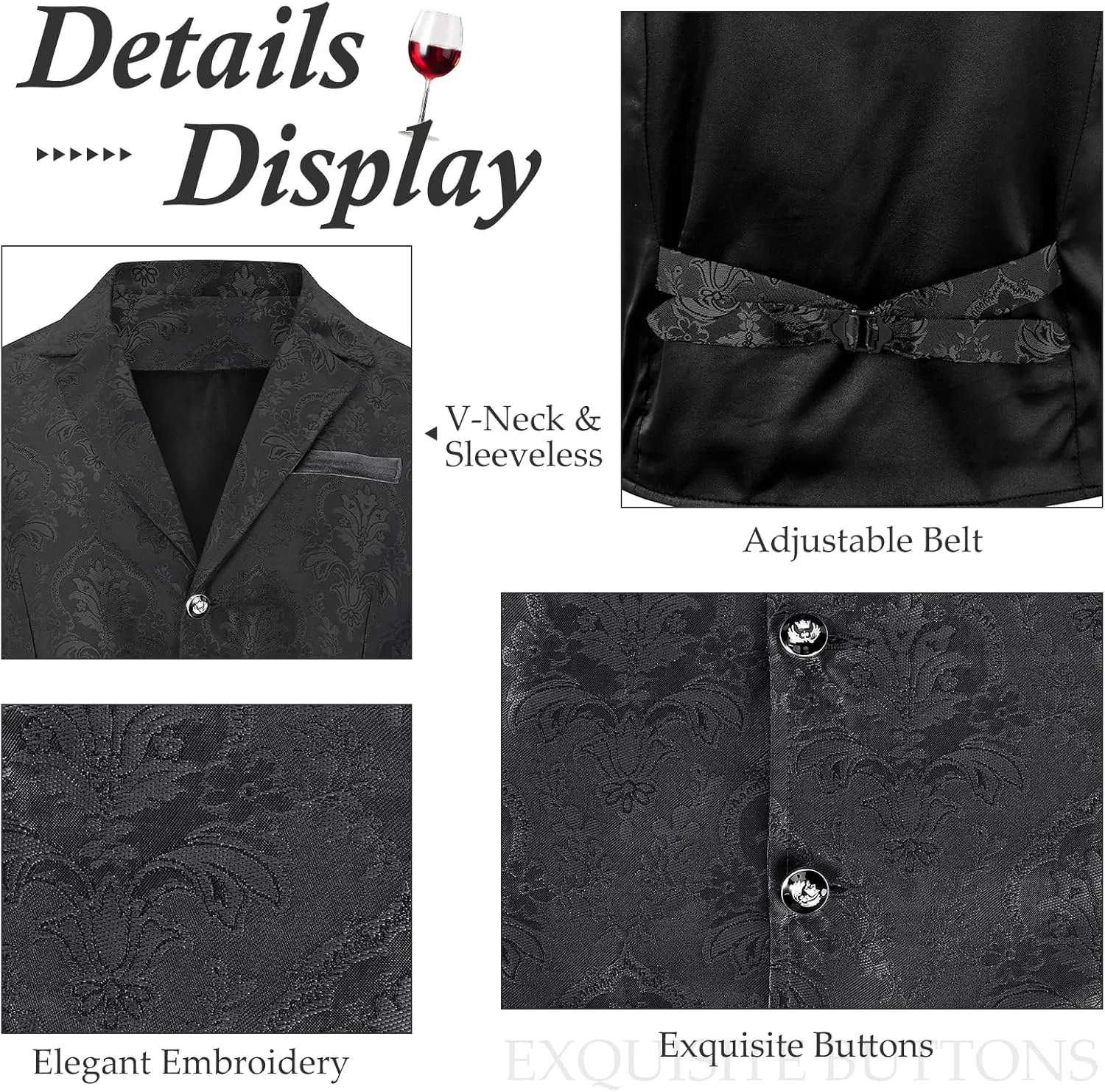 Century Star Mens Vest Suit Vests Dress Vampire Steampunk Pirate Casual Cowboy Goth Renaissance Victorian Gothic Waistcoat