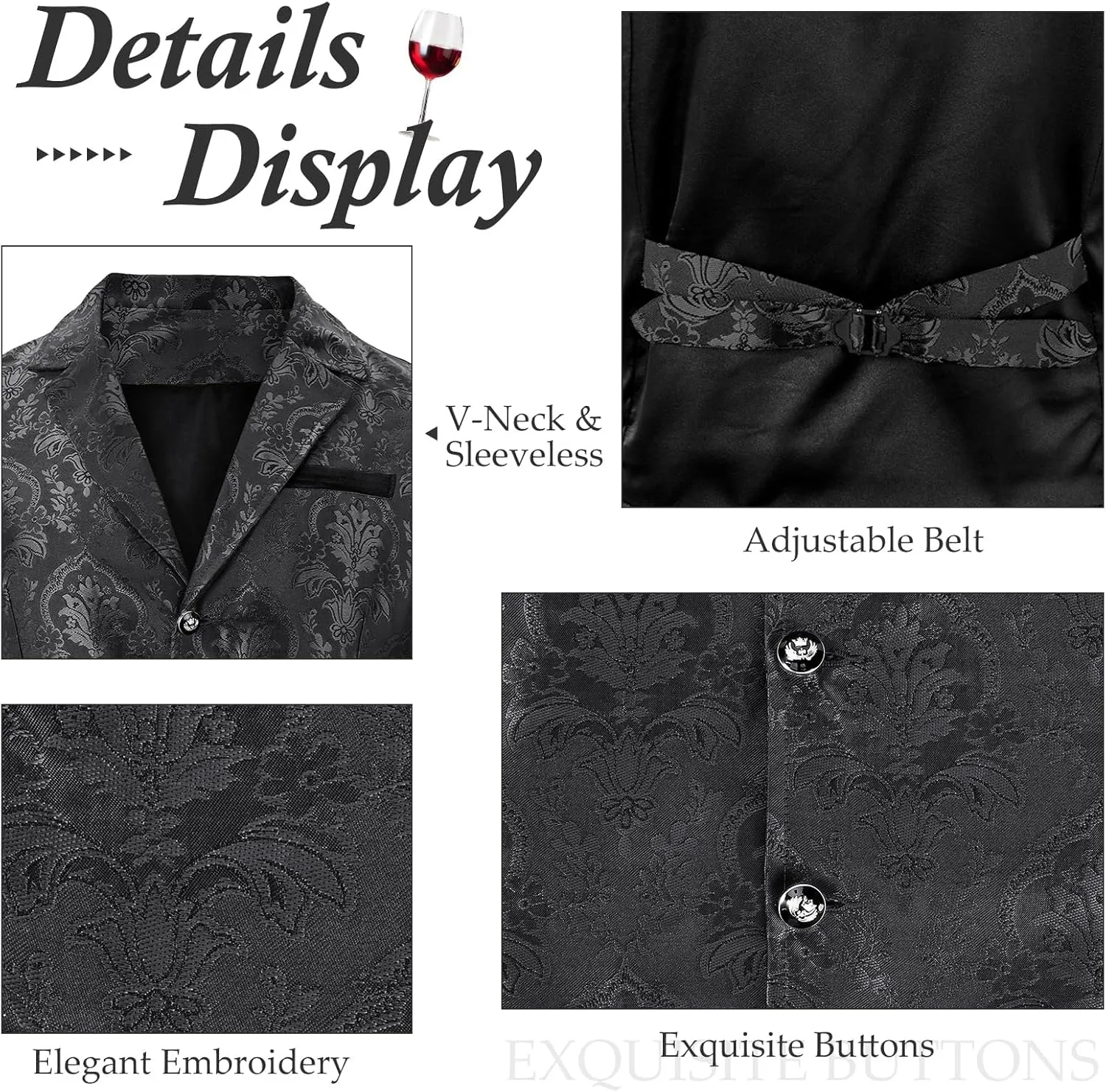 Century Star Mens Vest Suit Vests Dress Vampire Steampunk Pirate Casual Cowboy Goth Renaissance Victorian Gothic Waistcoat