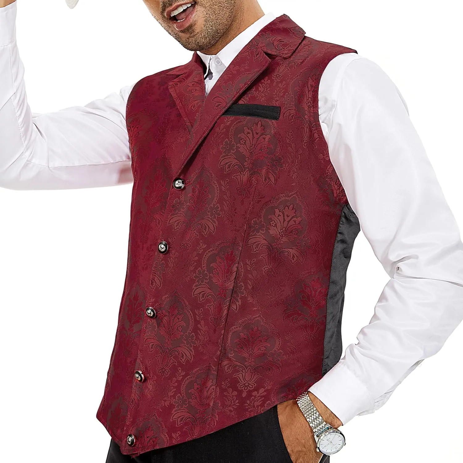 Century Star Mens Vest Suit Vests Dress Vampire Steampunk Pirate Casual Cowboy Goth Renaissance Victorian Gothic Waistcoat