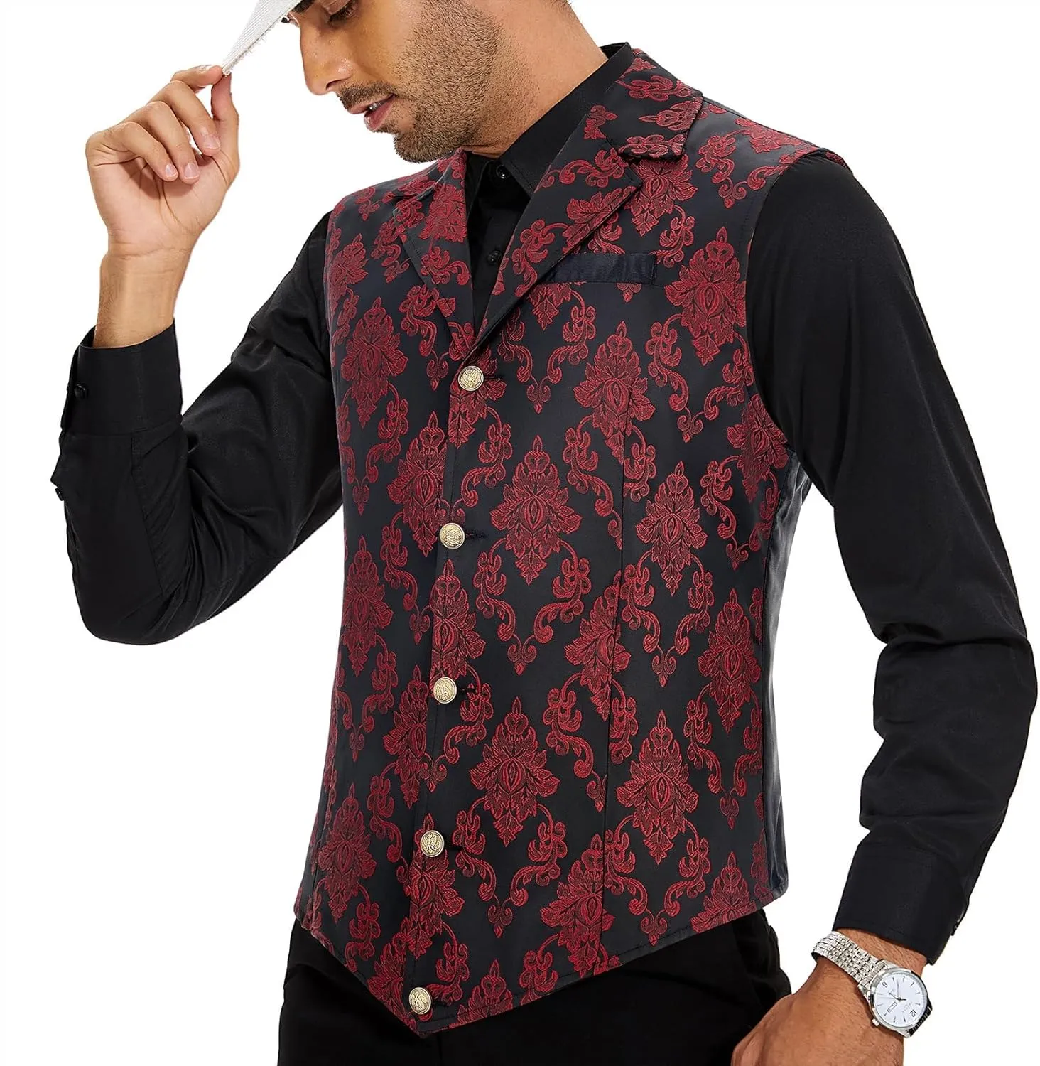 Century Star Mens Vest Suit Vests Dress Vampire Steampunk Pirate Casual Cowboy Goth Renaissance Victorian Gothic Waistcoat