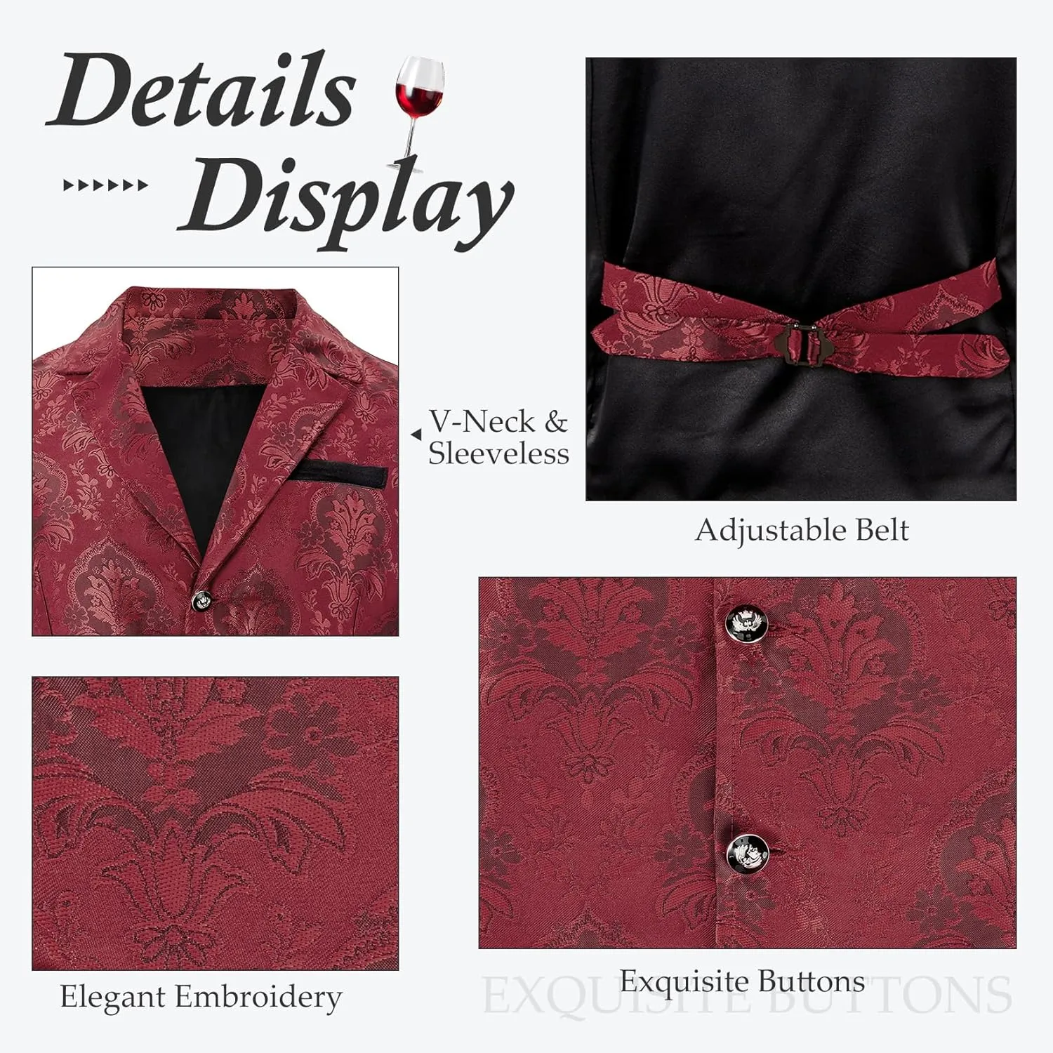 Century Star Mens Vest Suit Vests Dress Vampire Steampunk Pirate Casual Cowboy Goth Renaissance Victorian Gothic Waistcoat