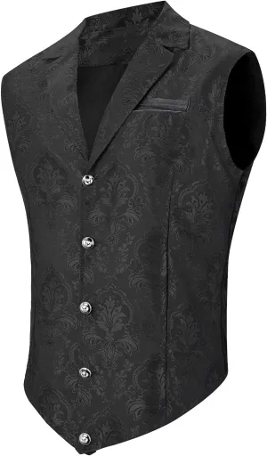 Century Star Mens Vest Suit Vests Dress Vampire Steampunk Pirate Casual Cowboy Goth Renaissance Victorian Gothic Waistcoat