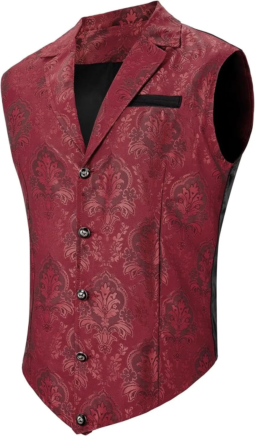 Century Star Mens Vest Suit Vests Dress Vampire Steampunk Pirate Casual Cowboy Goth Renaissance Victorian Gothic Waistcoat