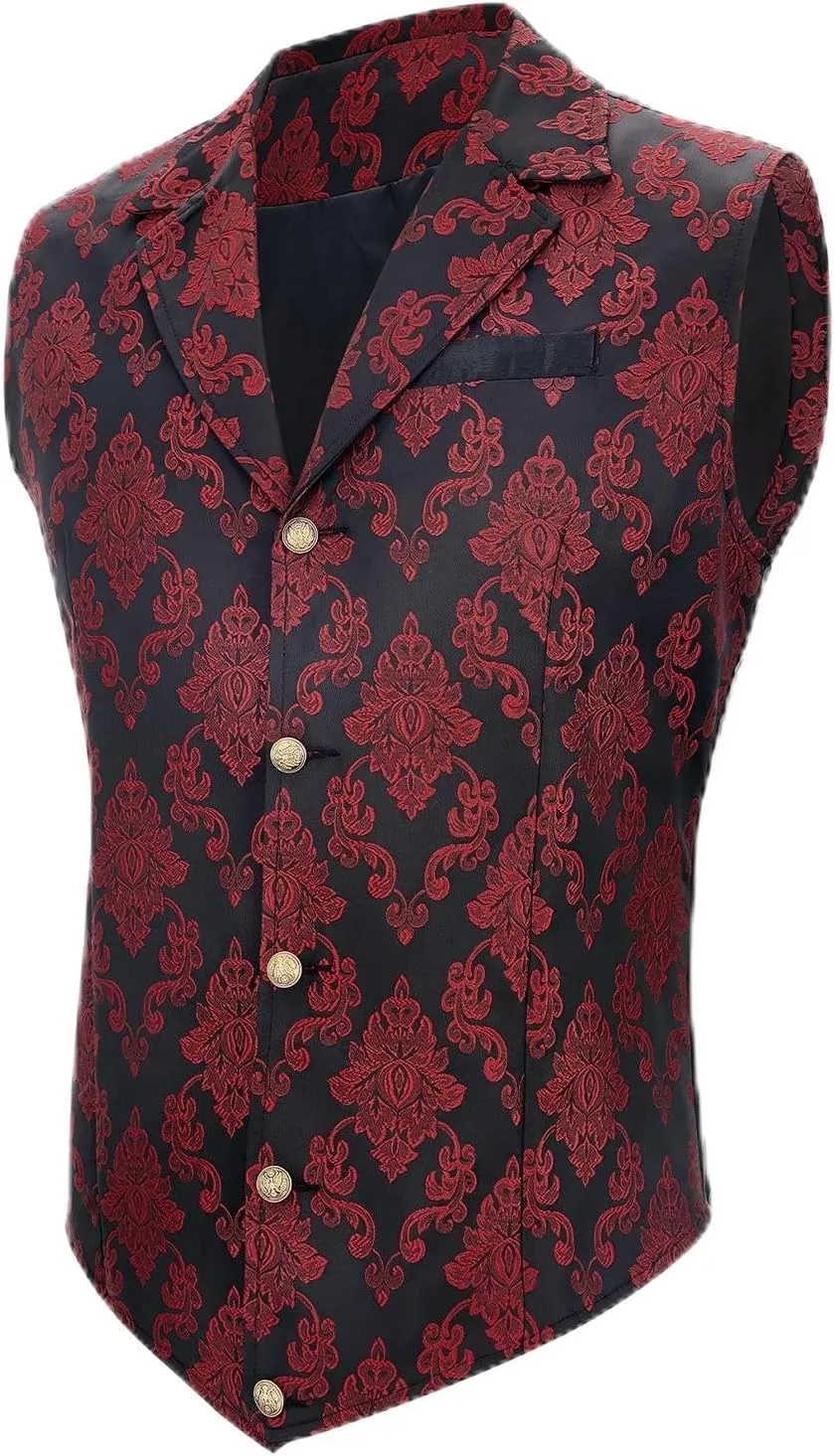 Century Star Mens Vest Suit Vests Dress Vampire Steampunk Pirate Casual Cowboy Goth Renaissance Victorian Gothic Waistcoat