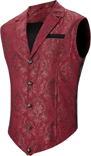 Century Star Mens Vest Suit Vests Dress Vampire Steampunk Pirate Casual Cowboy Goth Renaissance Victorian Gothic Waistcoat