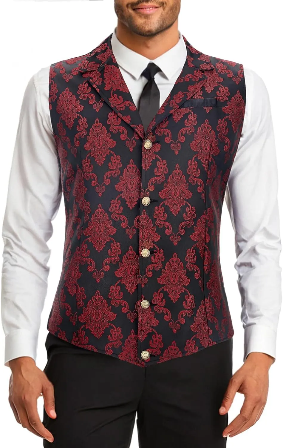 Century Star Mens Vest Suit Vests Dress Vampire Steampunk Pirate Casual Cowboy Goth Renaissance Victorian Gothic Waistcoat