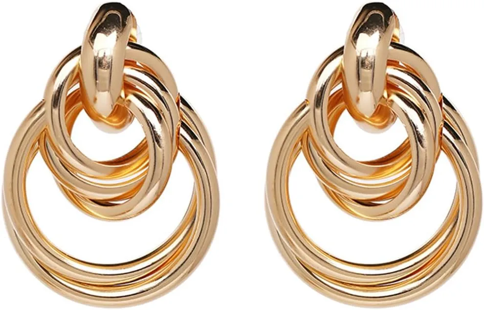 Chunky Gold Earrings for Women Gold Link Earrings Knot Link Dangle Earrings for Women Jewelry