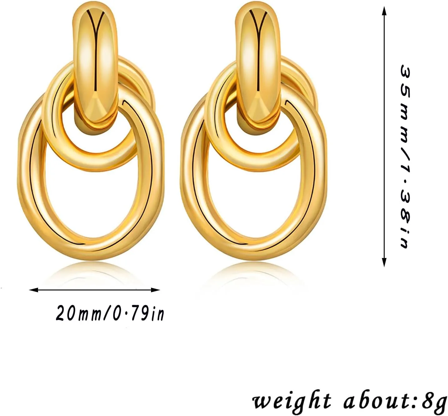 Chunky Gold Hoop Earrings for Women Cute Lightweight Gold Earrings with 14K Gold Plated Trendy Earrings for Women