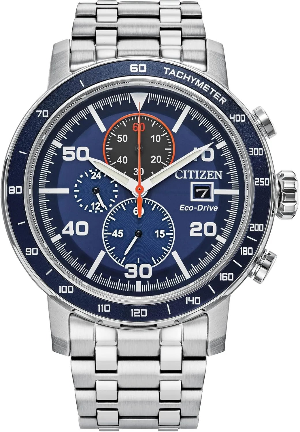Citizen Men's Eco-Drivel Brycen Chronograph Stainless Steel Watch, Blue Dial (Model: CA0850-59L)