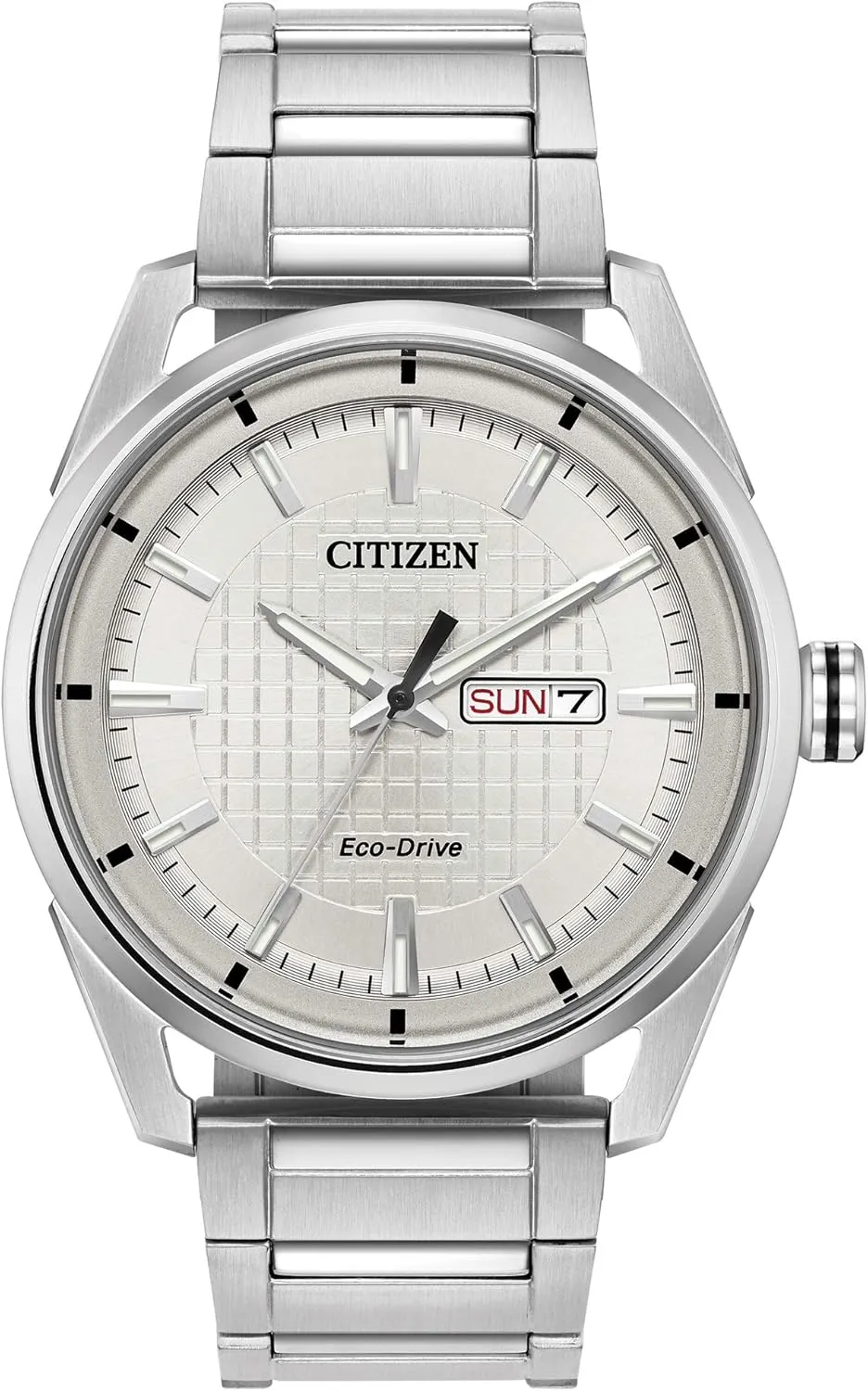 Citizen Men's Sport Casual 3-Hand Eco-Drive Watch, Day/Date, Patterned Dial, Domed Mineral Crystal