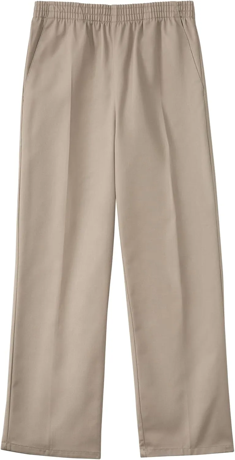 Classroom Uniforms Pull-On Pant with Boxer Elastic Waistband for Girls and Boys