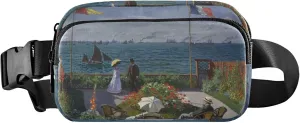 Claude Monet Jardin  Sainte Print Fanny Pack for Women Hip Pack Belt Pouch Waterproof Bright Waist Pouch for Women